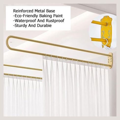 Room Partition Curtain,Light-transmitting Protection Screen,U-Shaped Wall-Mounted Beauty Salon Privacy Curtain(Color1,200cm) in Saudi Arabia