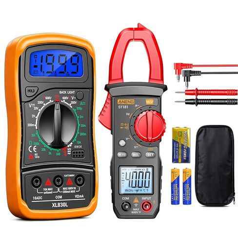 Multimeter with Clamp Meter,4000 Counts Amp Voltmeter & 2000 Counts Multi Tester,AC DC Voltage,Current,Resistance,Capacitance,NCV,Diode, Backlight LCD for Household Outlet Automotive Battery Test in Saudi Arabia