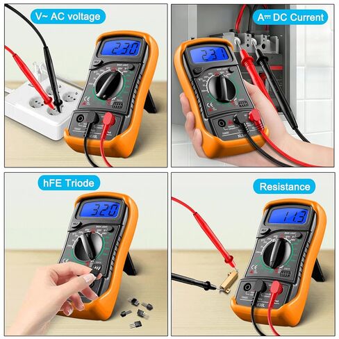 Multimeter with Clamp Meter,4000 Counts Amp Voltmeter & 2000 Counts Multi Tester,AC DC Voltage,Current,Resistance,Capacitance,NCV,Diode, Backlight LCD for Household Outlet Automotive Battery Test in Saudi Arabia