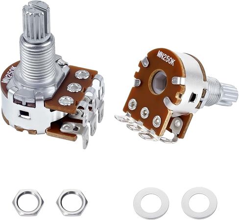 Banworks Metric M8 Thread MN500K Mini Blend Pots Dual Balance 18-Spline Split Long Shaft (18mm Length) Potentiometer with Center Detent for Squier/Epiphone/Ibanez/ESP Electric Guitars 4Pcs JT/XNQ-01 in Saudi Arabia