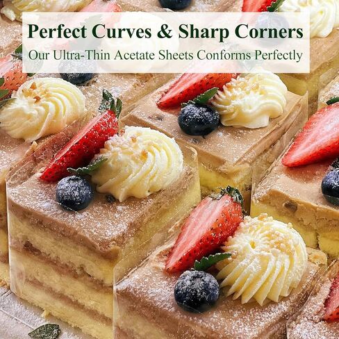 Thin Cake Collar 2.4 Inch×164 Ft, Acetate Roll Clear Cake Strips, 75 Microns Thin Acetate Sheets for Mousse Cake Decorating in Saudi Arabia