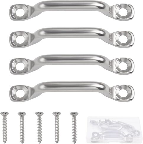 SPEEDWOX 4pcs Kayak Pad Eye Stainless Steel Boat Top PAD Eye Eye Straps Kayak Deck Loops Cooler Tie Down Battery Hold Down Marine Hardware for Kayak, Boat, Hanging Shade Sails, Canoe Rigging in Saudi Arabia