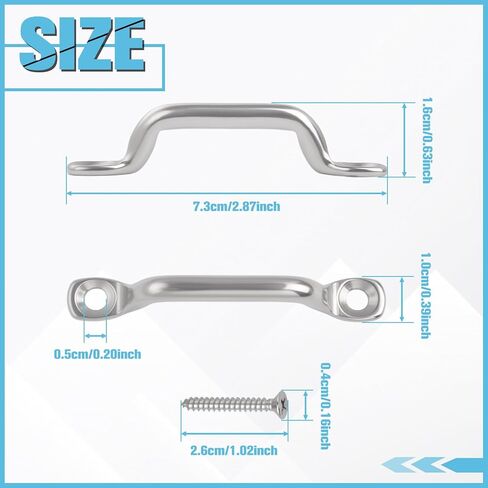 SPEEDWOX 4pcs Kayak Pad Eye Stainless Steel Boat Top PAD Eye Eye Straps Kayak Deck Loops Cooler Tie Down Battery Hold Down Marine Hardware for Kayak, Boat, Hanging Shade Sails, Canoe Rigging in Saudi Arabia
