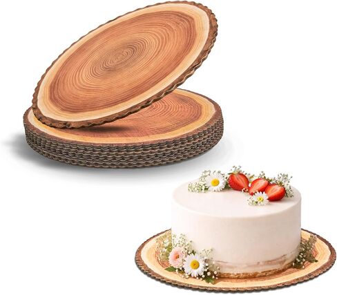 Cake boards 12in, set-8 Cake drum waterproof, Natural Rustic style, Cake drums, display board, wooden cardboard cake rounds holder, Rustic cake Try, Cardboard rounds, For cakes/cupcakes/wedding cakes in Saudi Arabia