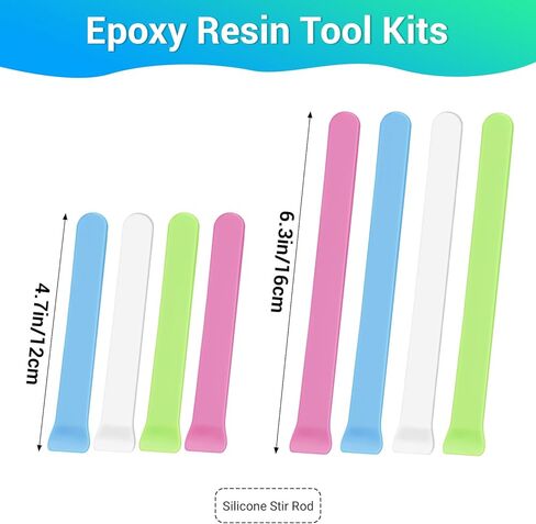 Gartful 4PCS Silicone Stir Sticks, Reusable Epoxy Resin Wax Sticks, Stirring Tool for for Mixing Resin, Paint, Liquid, Making Glitter Tumblers Cups, Arts, Crafts, Facial Mask, 4.7" & 6.3" Long, Purple in Saudi Arabia