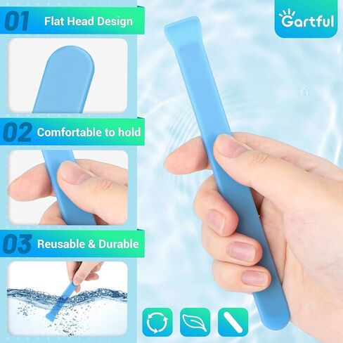 Gartful 4PCS Silicone Stir Sticks, Reusable Epoxy Resin Wax Sticks, Stirring Tool for for Mixing Resin, Paint, Liquid, Making Glitter Tumblers Cups, Arts, Crafts, Facial Mask, 4.7" & 6.3" Long, Purple in Saudi Arabia