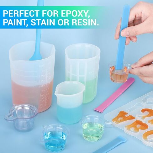 Gartful 4PCS Silicone Stir Sticks, Reusable Epoxy Resin Wax Sticks, Stirring Tool for for Mixing Resin, Paint, Liquid, Making Glitter Tumblers Cups, Arts, Crafts, Facial Mask, 4.7" & 6.3" Long, Purple in Saudi Arabia