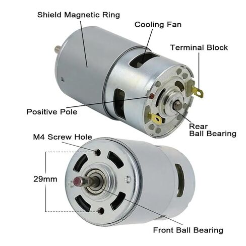 795 محرك DC 12-24V 12000RPM محرك عزم دوران عالي مع محامل كروية مزدوجة in Saudi Arabia