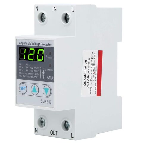 SVP-912 مرحل حماية الجهد الكهربي، جهاز حماية الجهد الكهربي القابل للتعديل 120 فولت تيار متردد، 40 أمبير مفتاح حماية إعادة الضبط التلقائي تحت الجهد، مفتاح إعادة الضبط التلقائي للاسترداد الذاتي in Saudi Arabia