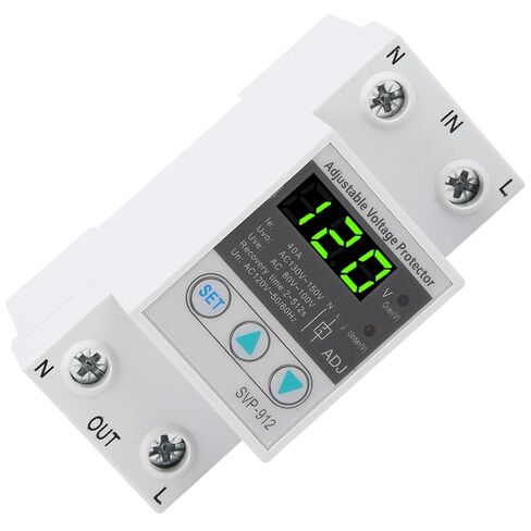 SVP-912 مرحل حماية الجهد الكهربي، جهاز حماية الجهد الكهربي القابل للتعديل 120 فولت تيار متردد، 40 أمبير مفتاح حماية إعادة الضبط التلقائي تحت الجهد، مفتاح إعادة الضبط التلقائي للاسترداد الذاتي in Saudi Arabia