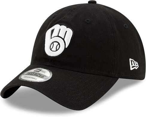 New Era MLB Core Classic 9TWENTY Black White Primary Logo Adjustable Hat Cap One Size Fits All in Saudi Arabia