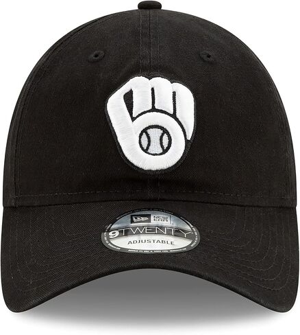 New Era MLB Core Classic 9TWENTY Black White Primary Logo Adjustable Hat Cap One Size Fits All in Saudi Arabia