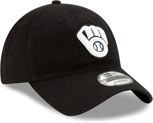 New Era MLB Core Classic 9TWENTY Black White Primary Logo Adjustable Hat Cap One Size Fits All in Saudi Arabia
