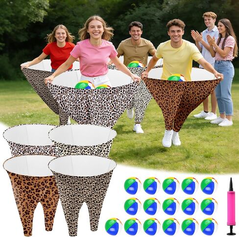 4 PCS Granny Pants Outdoor Game Granny Pant Game Set for Adults and Family Hilarious Yard Games Big Pants Ball Catch Game with 4 Giant Stretchy Pants & 12 Bouncy Balls & 1 Air Pump in Saudi Arabia