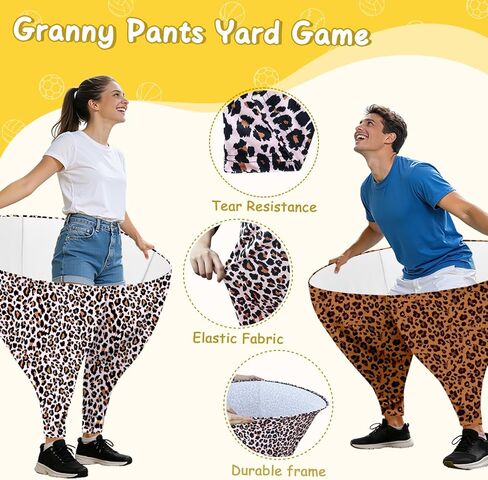 4 PCS Granny Pants Outdoor Game Granny Pant Game Set for Adults and Family Hilarious Yard Games Big Pants Ball Catch Game with 4 Giant Stretchy Pants & 12 Bouncy Balls & 1 Air Pump in Saudi Arabia