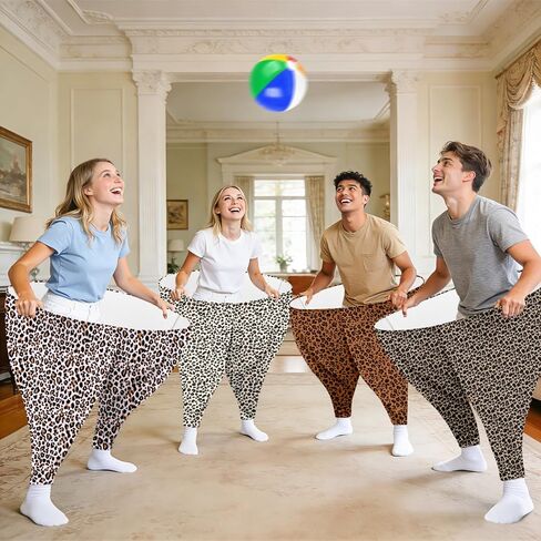 4 PCS Granny Pants Outdoor Game Granny Pant Game Set for Adults and Family Hilarious Yard Games Big Pants Ball Catch Game with 4 Giant Stretchy Pants & 12 Bouncy Balls & 1 Air Pump in Saudi Arabia