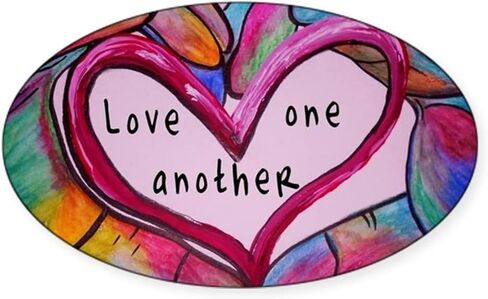CafePress Love One Another John 13:34 Oval Bumper Sticker Car Decal in Saudi Arabia
