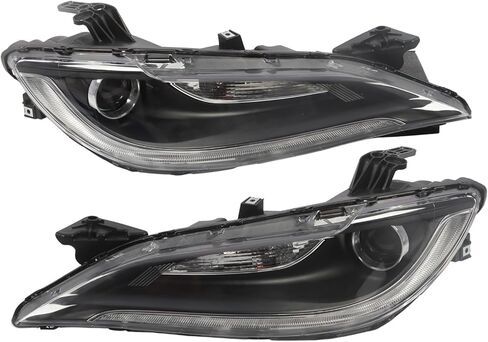 Pair Halogen DRL Headlight Assembly Compatible with 2015-2017 200 Front Driver Passenger Side Projector Headlamp Chrome Trim CH2502292 CH2503292 Left and Right in Saudi Arabia