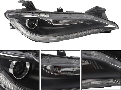 Pair Halogen DRL Headlight Assembly Compatible with 2015-2017 200 Front Driver Passenger Side Projector Headlamp Chrome Trim CH2502292 CH2503292 Left and Right in Saudi Arabia