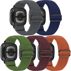 سوار ساعة مرن من Runostrich متوافق مع Fitbit Versa 4/Fitbit Versa 3/Fitbit Sense 2/Fitbit Sense، سوار معصم بديل قابل للتمدد من النايلون الناعم