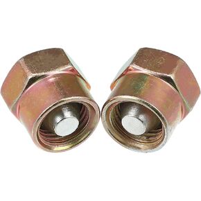 X AUTOHAUX 2pcs 14mm Diesel Common Rail Fuel Injector Cap Block Off Tool Replacement for Chevrolet for GMC 6.6L for Dodge 5.9L M14x1.5 Fuel Line Nut Block Off Tool Copper Color