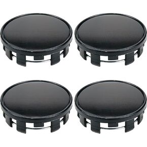 54mm Wheel Rim Hub Center Covers Center Caps Replacement 52mm Lug to Lug (Black Base Black Top) - 4Pcs