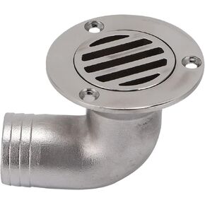 Hapivida Boat Deck Floor Drain, 1-1/2 Inch (38mm) 90 Degree Marine Stainless Steel 316 Deck Drain Scuppers, Boat Thru Hull Deck Drain Scupper Deck Drainage Cover