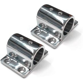 NRC&XRC Pair Marine Boat Hand Rail Fitting 316 Stainless Steel 90 Degree Stanchion Rectangle Base Mount Hand Rail Fitting for 1inch (25mm) Tube