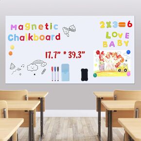 ورق اتصال سبورة مغناطيسية للجدار 39.3 * 17.7 بوصة ملصق ورق حائط سبورة ذاتي اللصق وقشر ملصق جداري مغناطيسي لمكتب المنزل والثلاجة والفصل الدراسي in Kuwait
