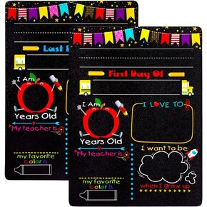 SICOHOME First Day of School Chalkboard,10pcs Quarantine First and Last Day of School Signs,8"x 10" Reusable 1st Day of School chalkboard Sign,Back to School Photo Booth Prop
