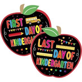 First and Last Day of School Chalkboard Sign Double Sided Commemorate Sign Small Chalk Board Reusable School Sign Apple Shape Kindergarten Sign Board Photo Prop for School Party Graduation Supplies