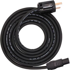 Toronce IP65 Profeesional Hand-Built 14 AWG Male NEMA5-15P to SAC3FX PowerCON TRUE Cable（5 Feet）