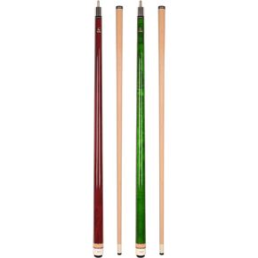 ASKA Set of 2 Billiard Pool Cues, 58" Hard Rock Canadian Maple, 13mm Hard Tip
