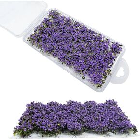 Woohome 32 PCS Static Grass Tuft Model Grass Tufts Railway Artificial Grass Pink Bushy Tuft Flower Cluster Vegetation Groups for DIY Architecture Building Model Train Landscape Railroad Scenery