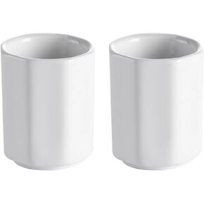 2Pcs Ceramic Toothpick Holder Simple Small Toothpick Cup Holder Home Kitchen Storage Gadgets Toothpick Dispenser for Hotels, Restaurants, Home Party Use, White