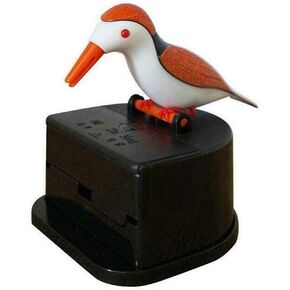 Toothpick Dispenser, Automatic Bird Toothpick Box Bird Woodpecker Toothpick Dispenser, Table Toothpick Box Case Storage Organizer Box, Portable Home Kitchen Decoration (Golden)