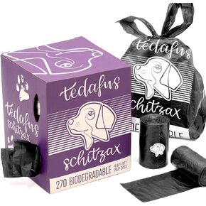Dog Poo Bags | Eco Biodegradable Poop Bags | Thick Dispenser Refill Rolls with Tie Handles | Strong Bags | 100% Leak-Proof Unscented Sacks (Purple, 1 Box - 270)