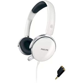 PHILIPS PC Headset Wired with Mic for Conference Calls, Zoom, Skype, Google Meet, in-line Mute and Volume Control 40mm Drivers with Extra Bass 3.5 mm w/ 2-1 Adapter, SHM7110U
