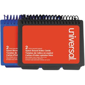 Universal UNV47302 4 x 6 Ruled Spiral Bound Index Card - White (120/Pack)