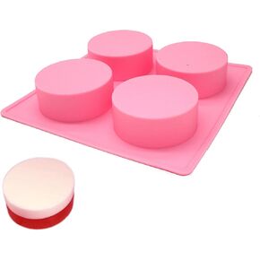 X-Haibei Circle Round Silicone Mold, Cylinder Circle Basic Plain Soap Lotion Bar Molds, Round Soap Making Mold, Candle Mold Dia. 2.75-inch