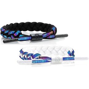 Rastaclat Original Hand Braided Aurora & Void Adjustable Bracelets for All Ages (2 Pack) Great for Couples