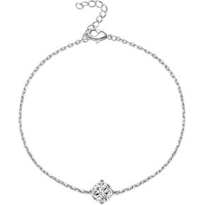 925 Sterling Silver Cubic Zirconia Diamond Bracelet Dainty Bridesmaid Jewelry for Wedding Simple Silver Bracelets for Women in Saudi Arabia