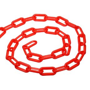 PATIKIL 0.3" Diameter 20Ft Length Plastic Chain Barrier, Safety Link Chain Stanchion for Crowd Control at Driveway Elevator Parking Lot, Red White