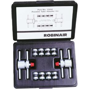 Robinair 12458 Process Tube Adapter Kit for 3/16", 1/4", 5/16", 3/8" Copper Tubing