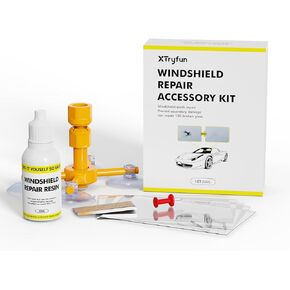 Windshield Repair Kit, 20ml Car Windshield Crack Repair Liquid with Pressure Syringes, Automotive Glass Repair Kit Quick Fix for Chips, Cracks, Star-Shaped Crack