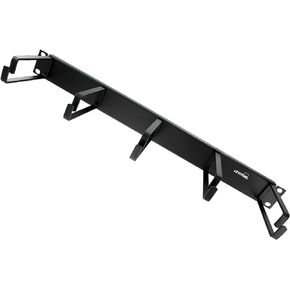 Leviton 49253-LPM Five-Ring Horizontal Patch Cord Organizer, 1RU, 4-inch D-Rings, Black