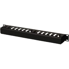 NavePoint 1U Metal Rack Mount Horizontal Cable Manager Duct Raceway for 19 Inch Server Rack