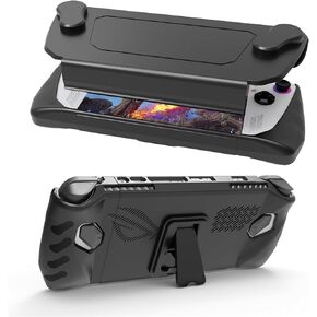 Grathia Full Protective Case for ASUS Rog Ally with Detachable Front Shell Cover, Consoles Shockproof Protector with Built-in Stand, Non-Slip and Anti-Scratch Design Black in Kuwait