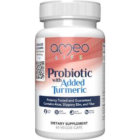 Probiotics for Digestive Health and Gut Support for Women and Men - Probiotic with Added Turmeric and OptiBiome - 60 Capsules