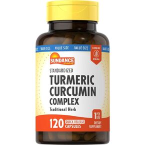 Sundance Turmeric Curcumin Complex | 120 Capsules | with Black Pepper Extract | Non-GMO and Gluten Free Supplement